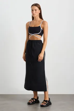 Logo Tape Spray Midi Skirt 647