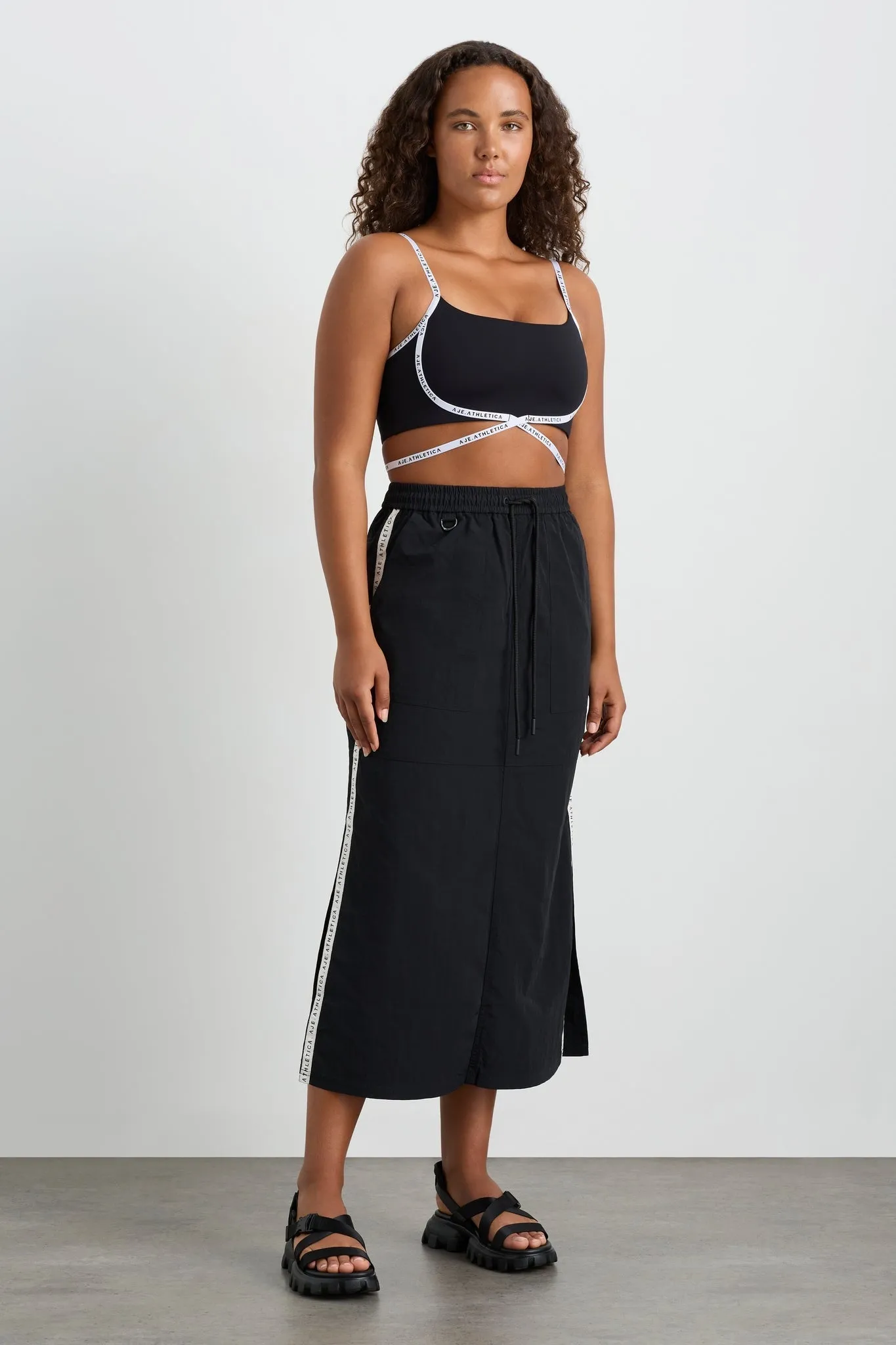 Logo Tape Spray Midi Skirt 647