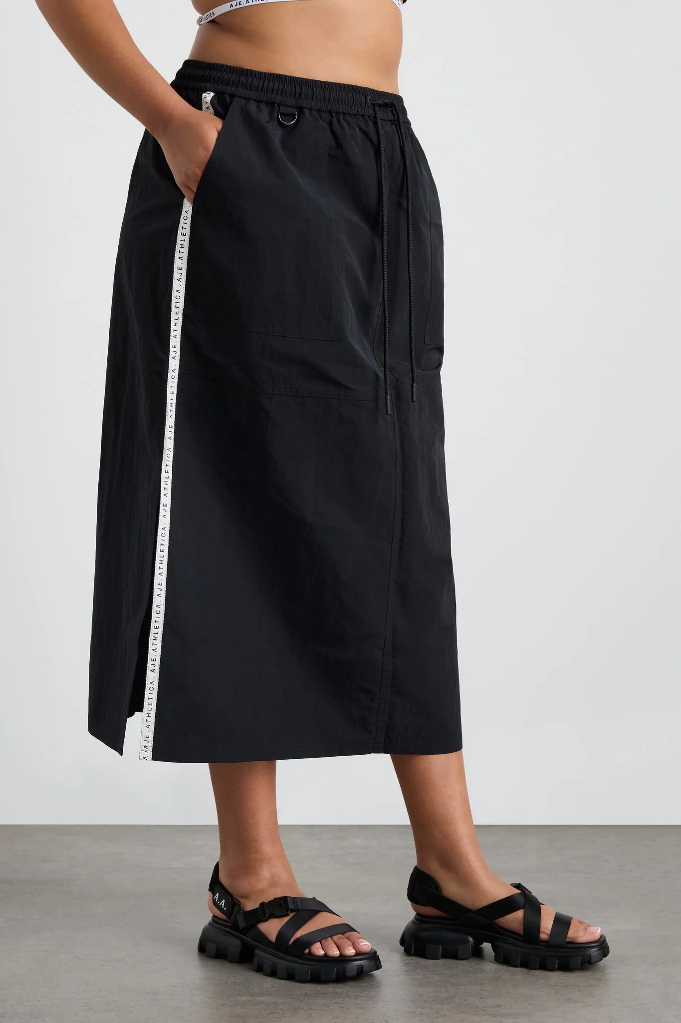 Logo Tape Spray Midi Skirt 647