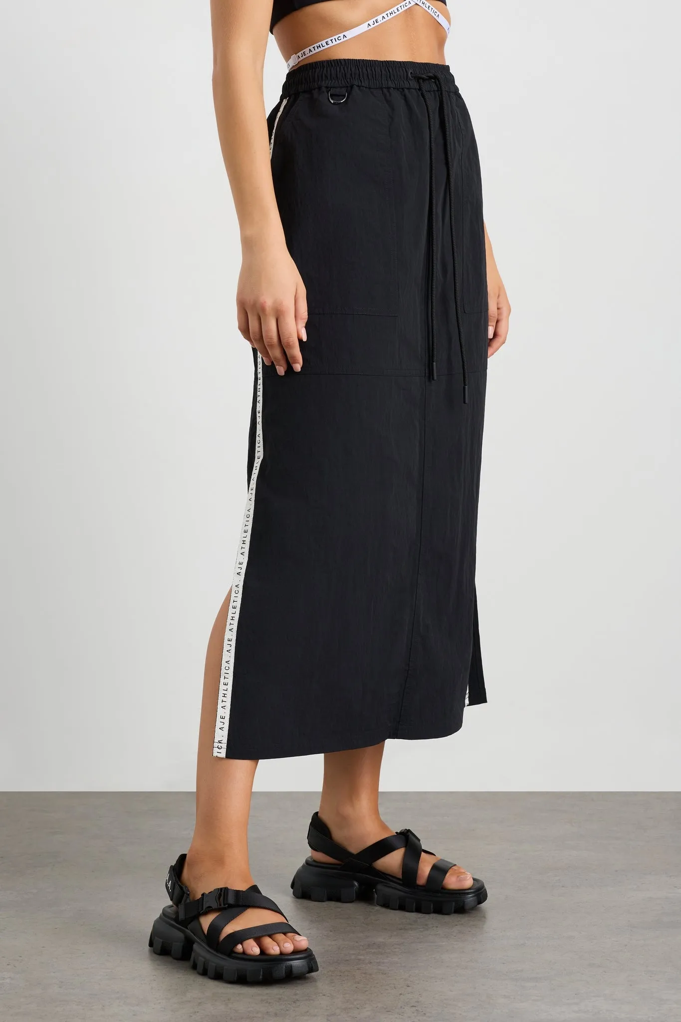 Logo Tape Spray Midi Skirt 647