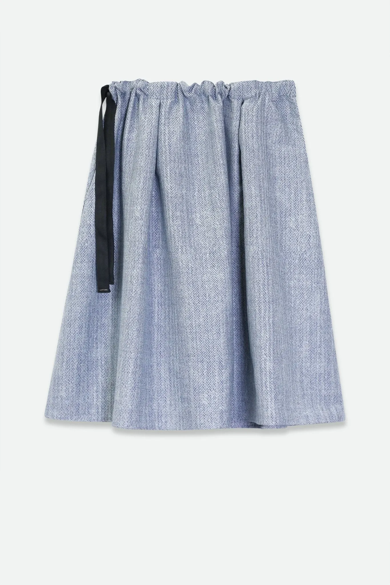 MAEVE DRAWSTRING SKIRT IN ITALIAN JACQUARD LIGHT BLUE