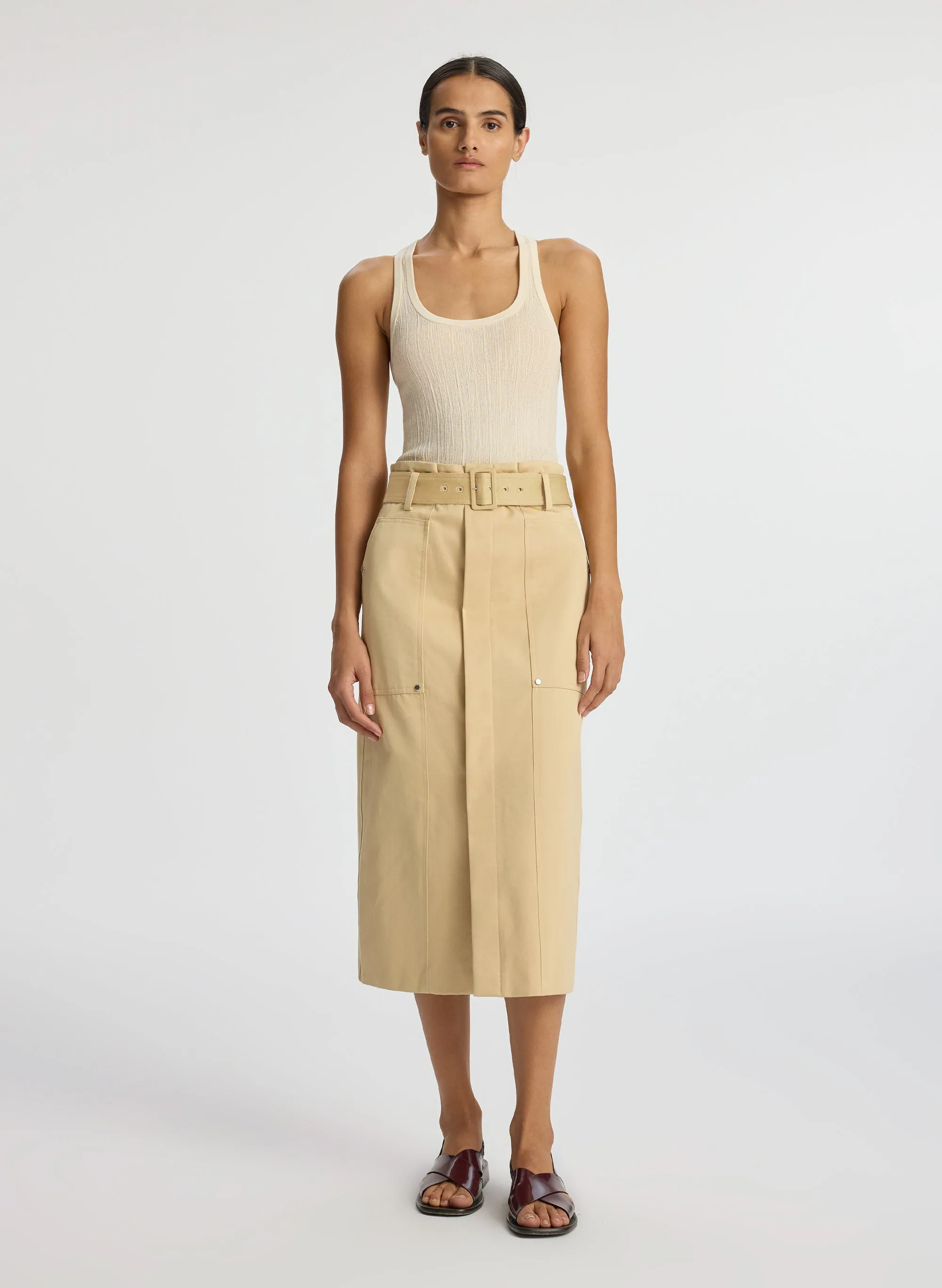 Maia Cotton Midi Skirt