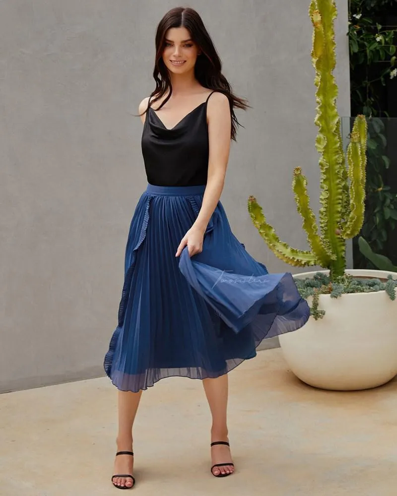 Maia Skirt - Steel Blue