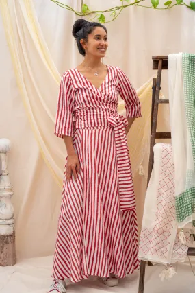 Maxi Wrap Skirt | Red Stripe