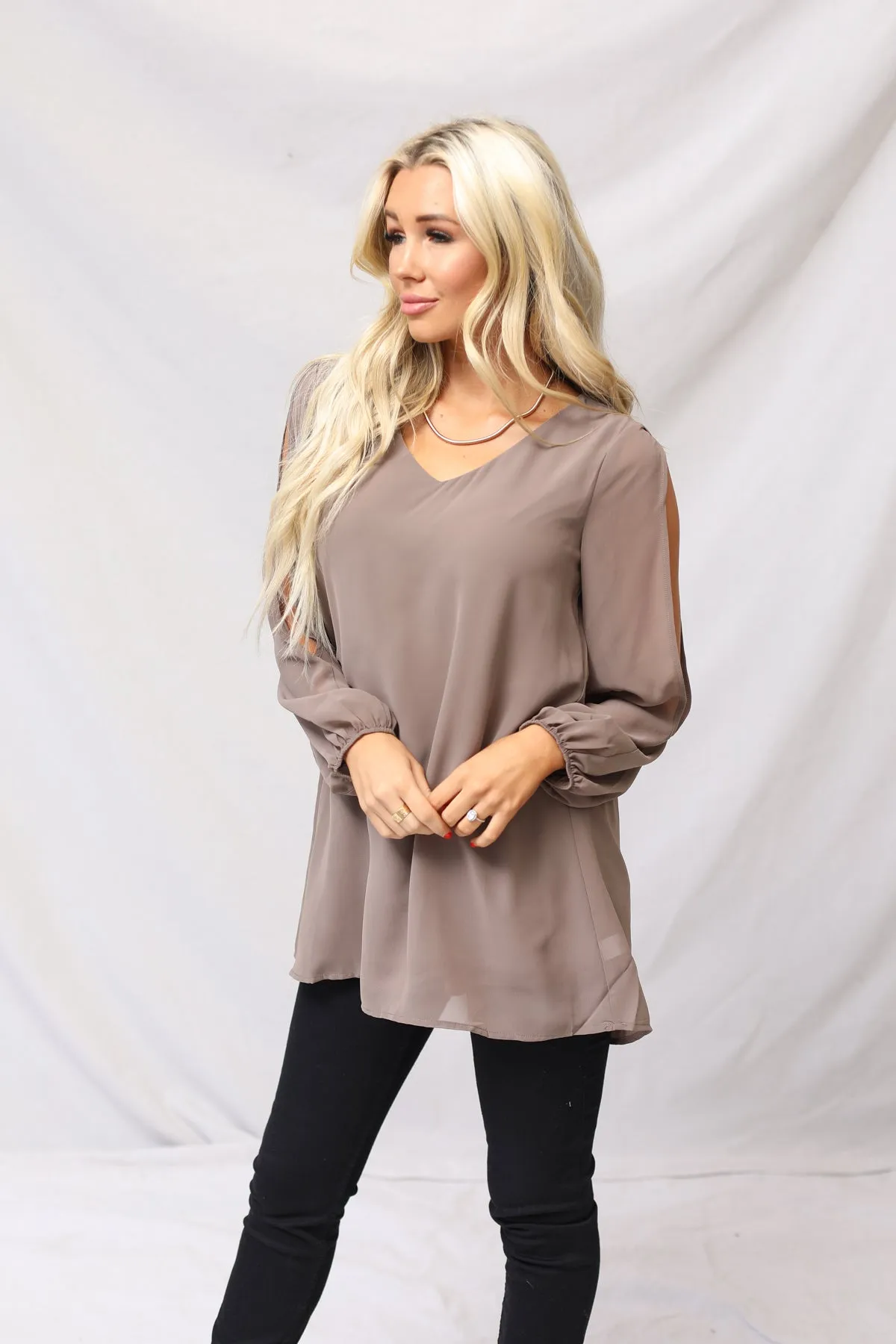 Meg Chiffon Slit Top