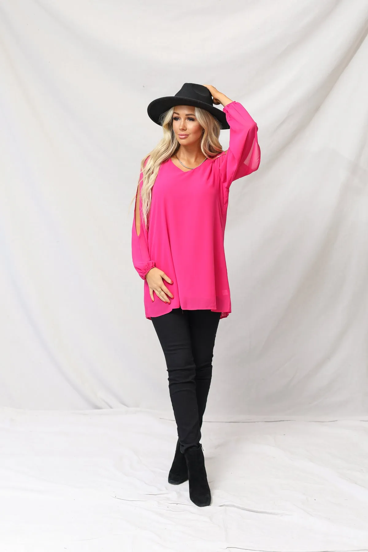 Meg Chiffon Slit Top