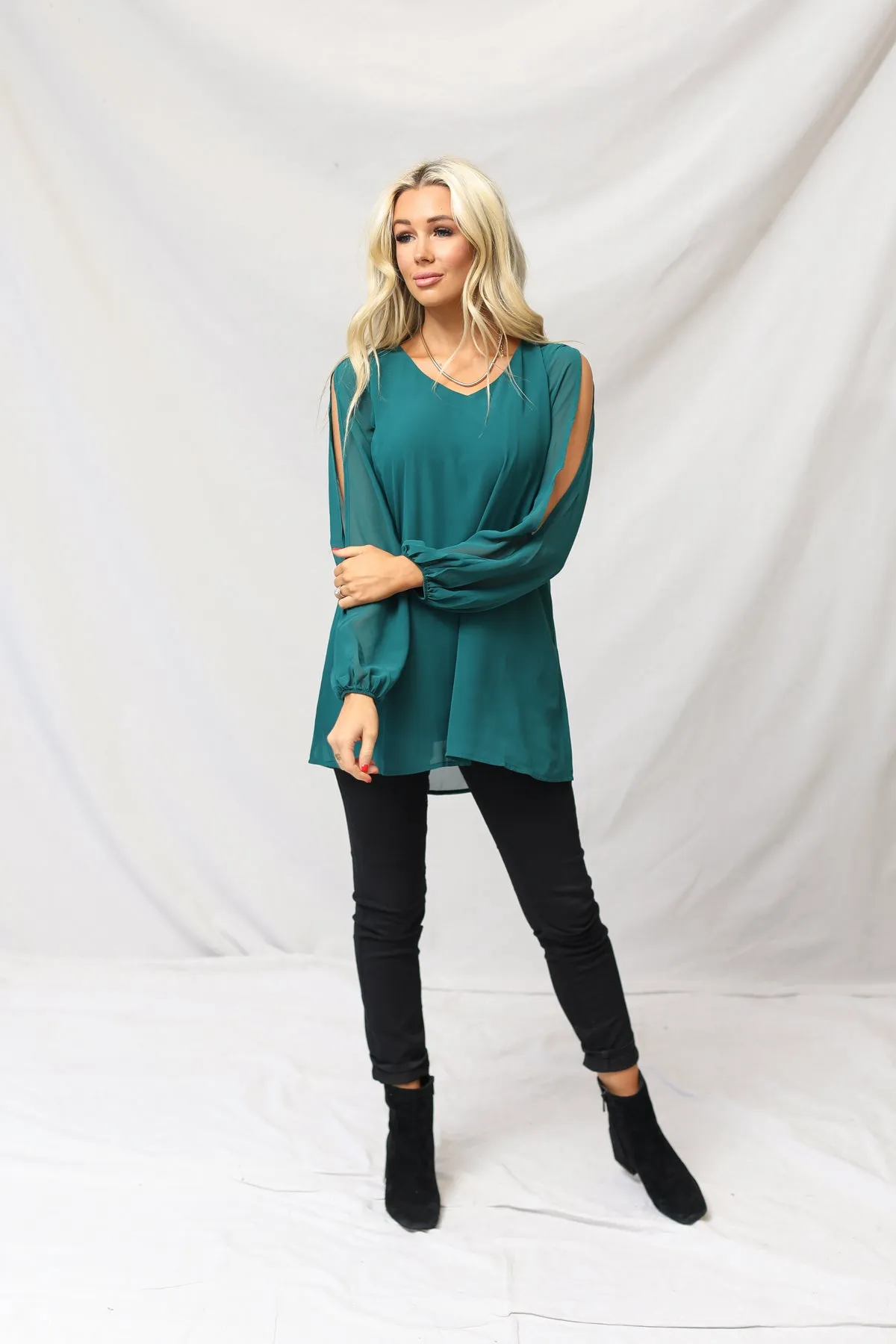 Meg Chiffon Slit Top