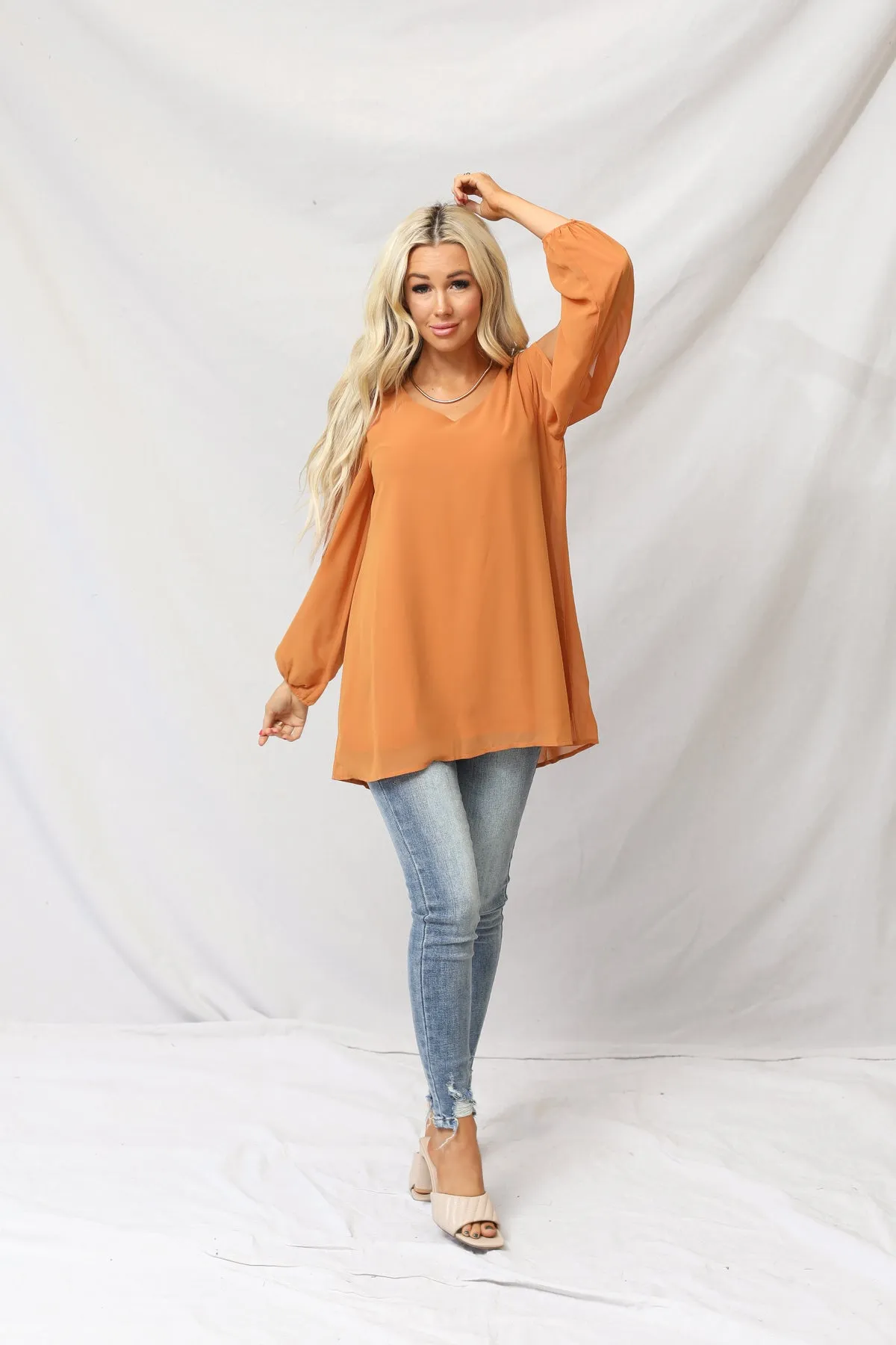 Meg Chiffon Slit Top