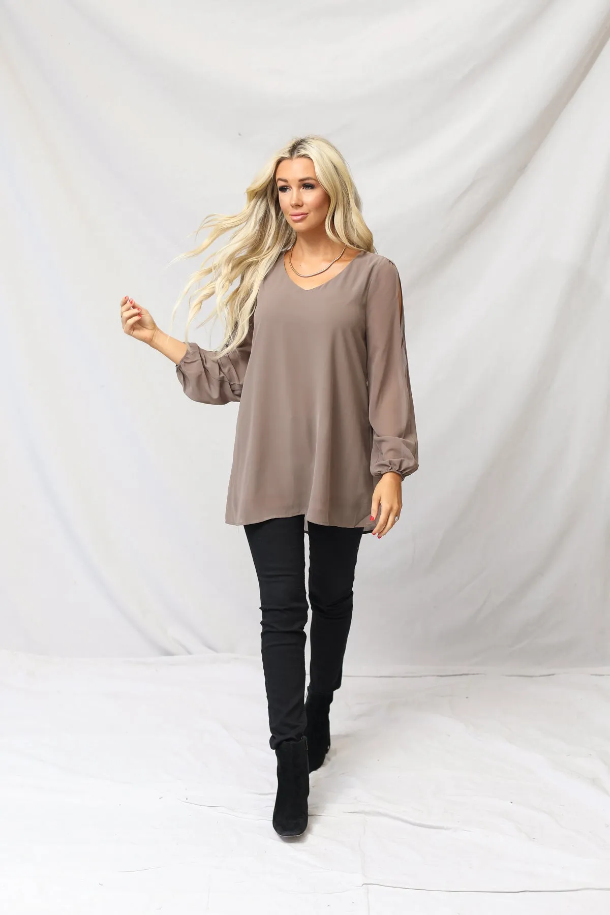 Meg Chiffon Slit Top