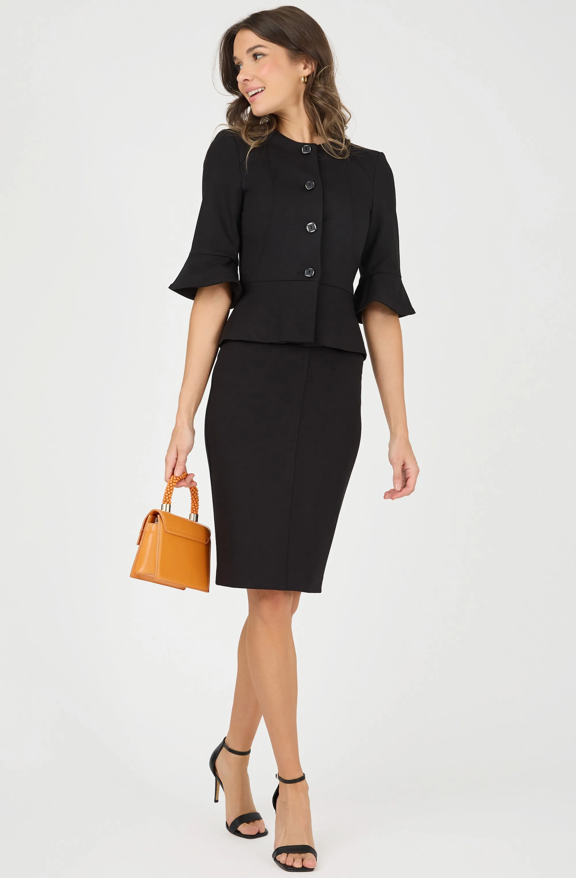 Middle Seam Fitted Pencil Skirt