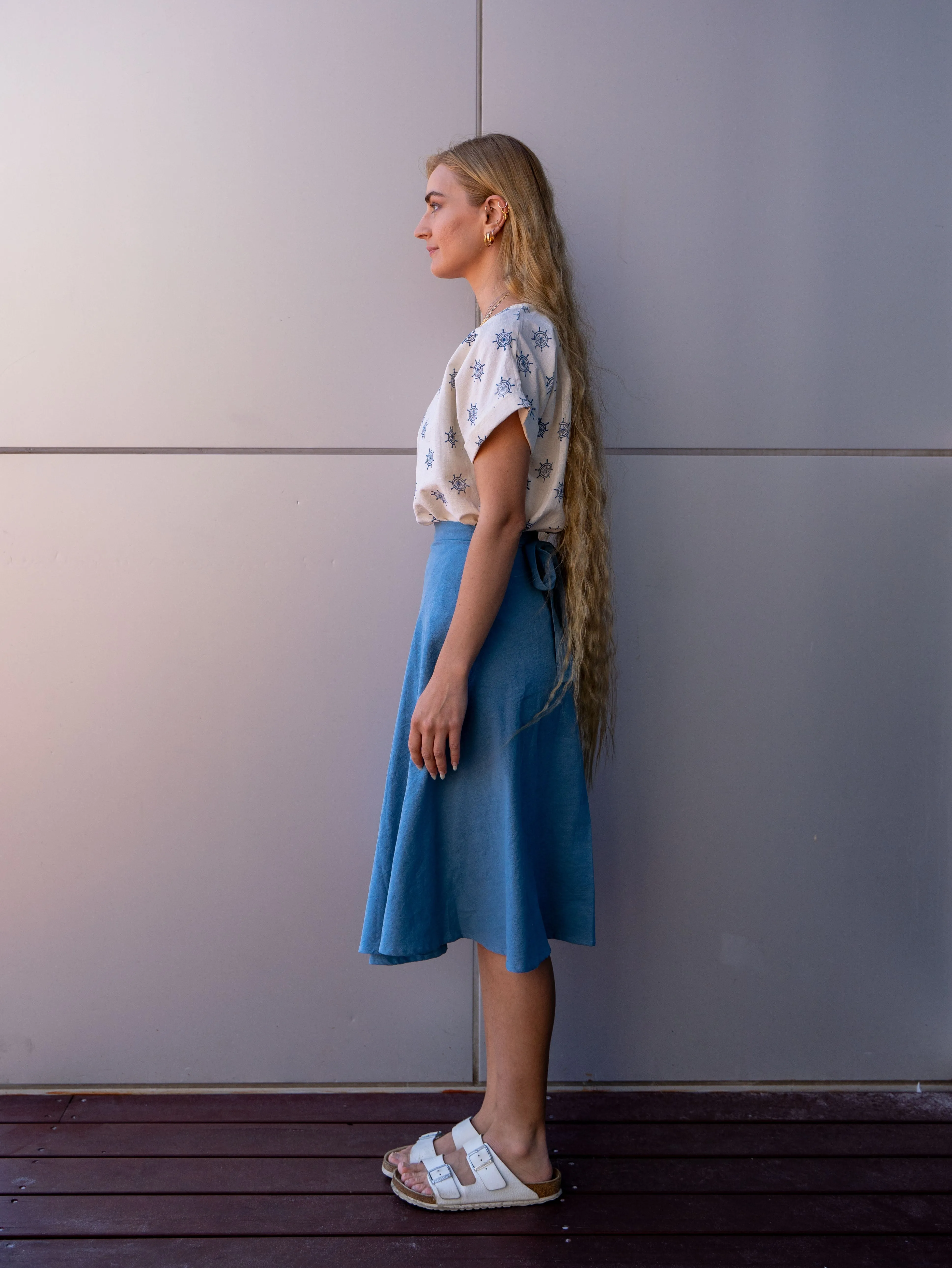 Midi Wrap Skirt | True Indigo