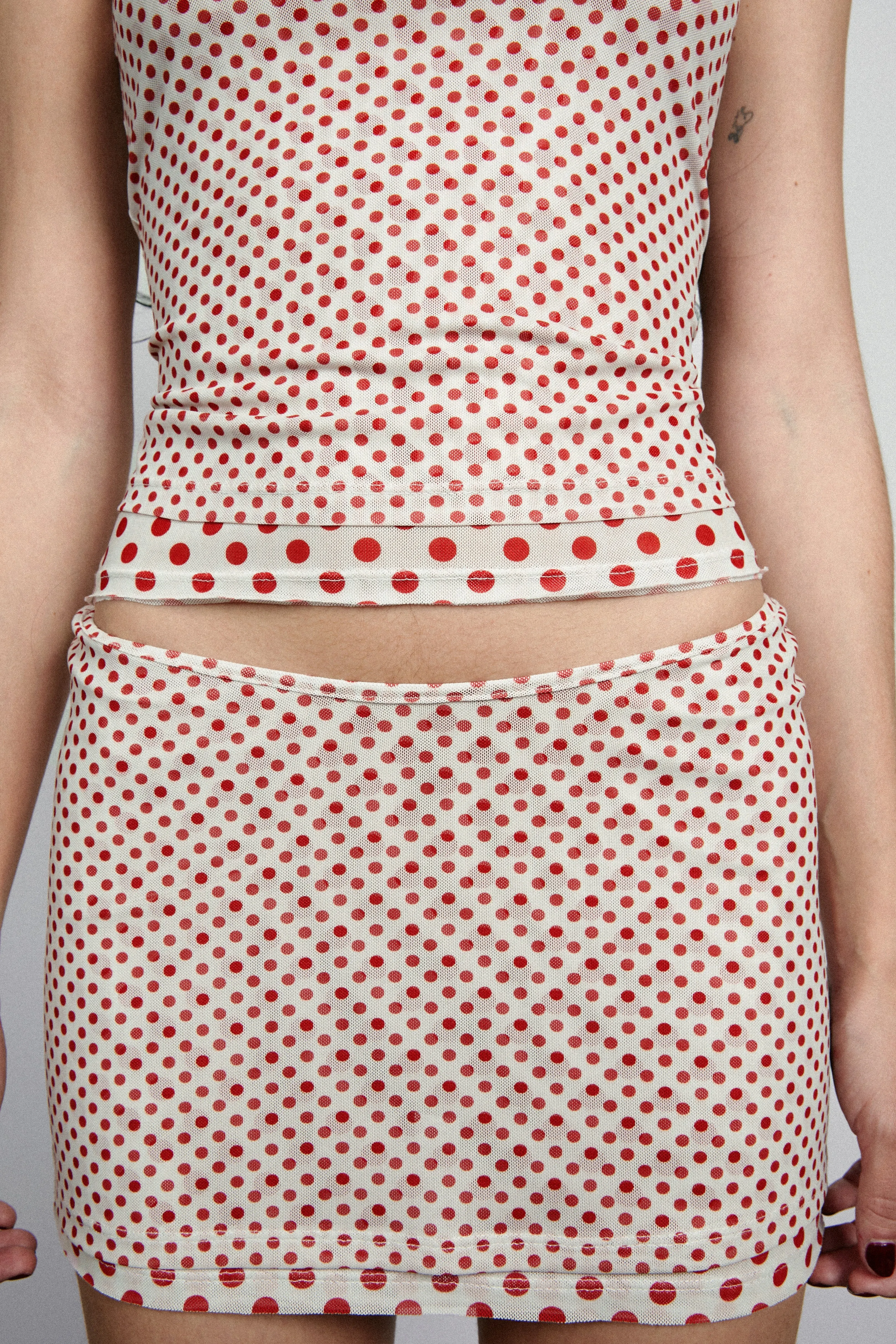 MINI TEE - WHITE POLKA DOT