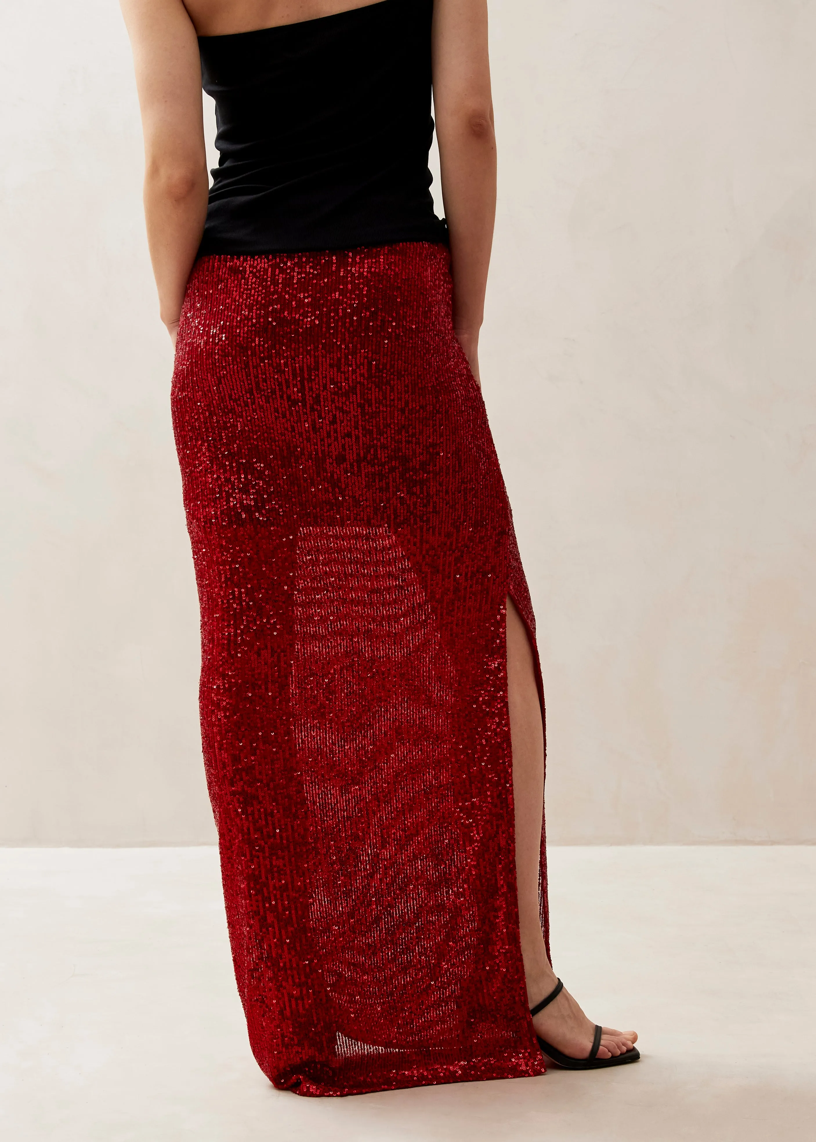 Red Shimmer Mini Skirt - Stylish and Glamorous Option