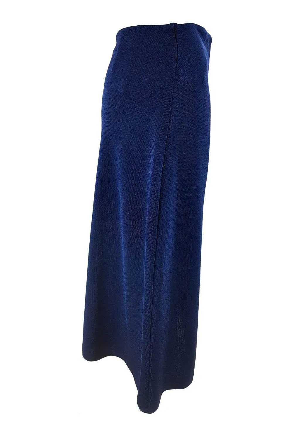 MISSONI M Navy Blue Metallic Midi Skirt (IT 40 | UK 8)