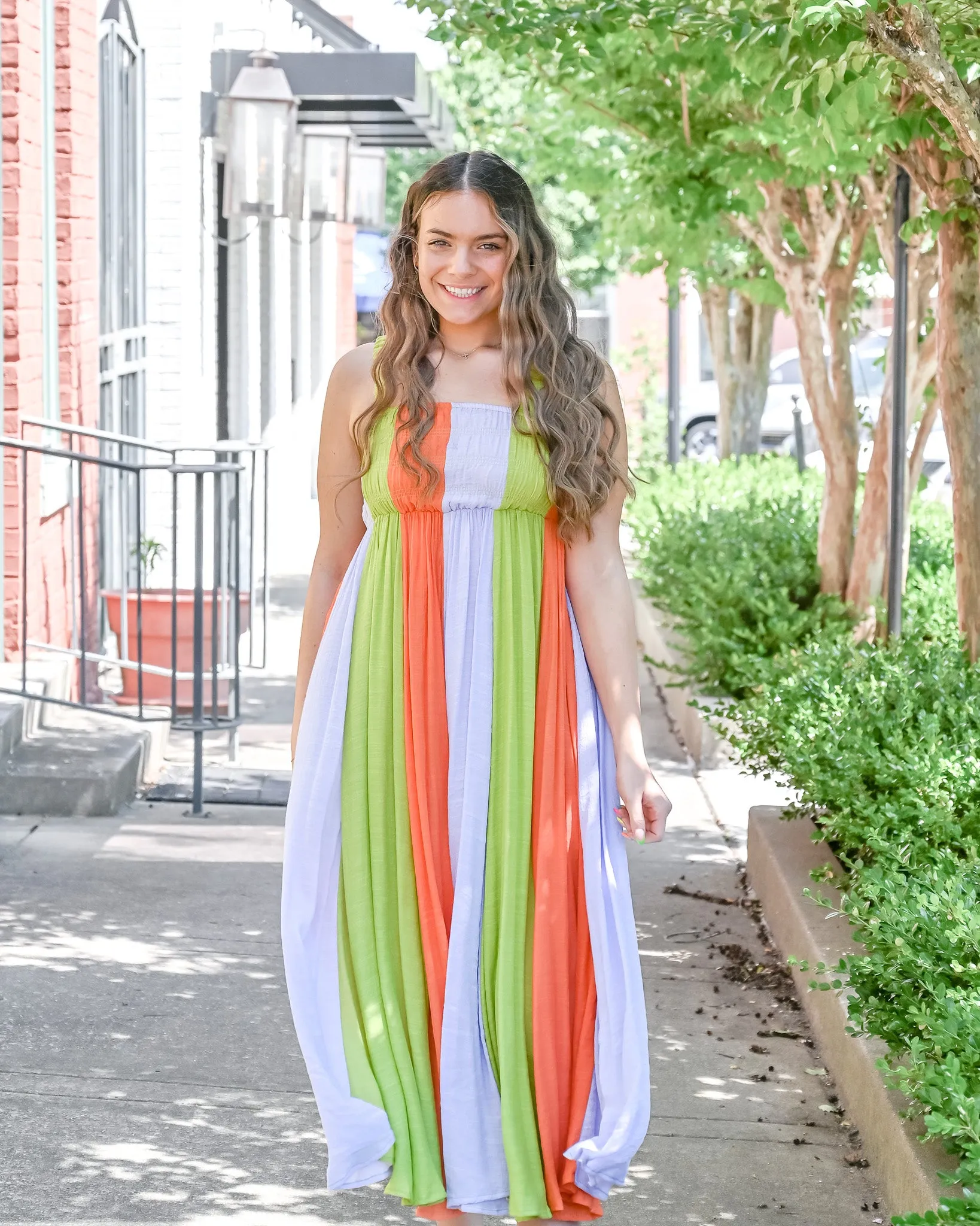 Party Foul Striped Midi Dress