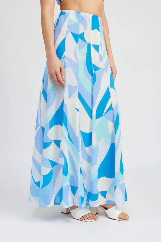 Printed Maxi Skirt