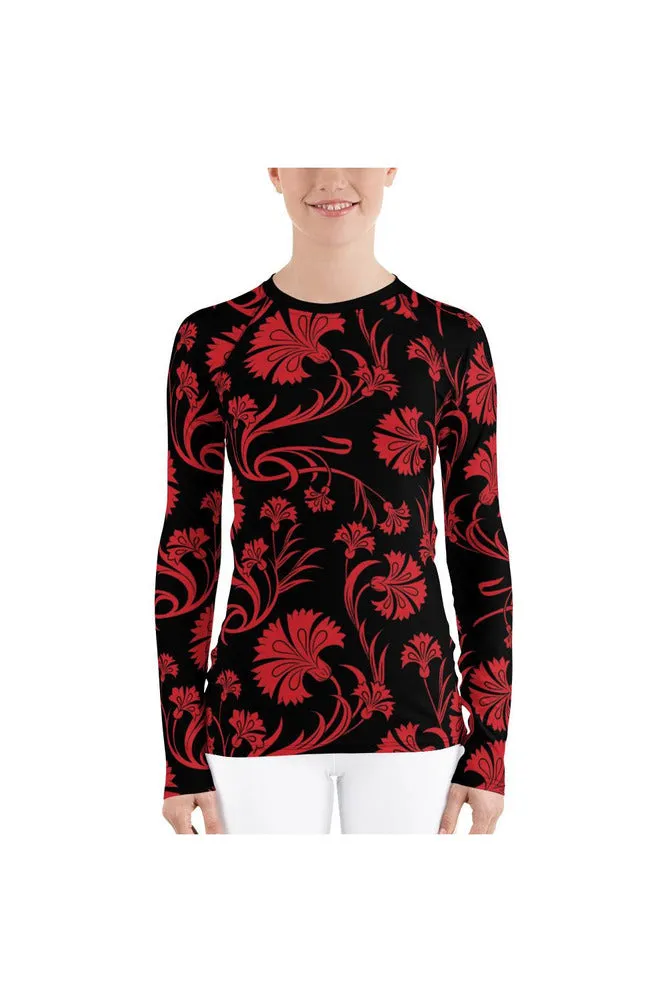 Scarlet Blossoms Women's Rash Guard