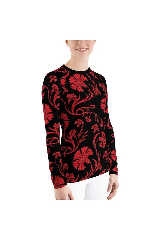 Scarlet Blossoms Women's Rash Guard