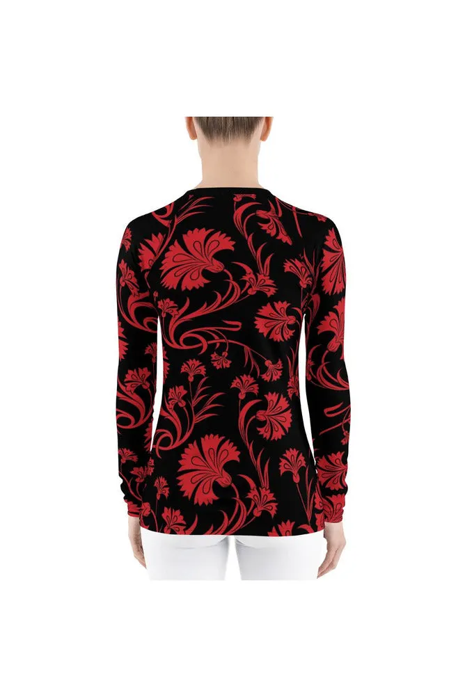 Scarlet Blossoms Women's Rash Guard