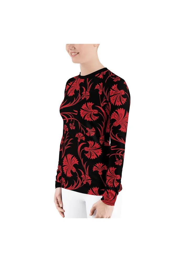 Scarlet Blossoms Women's Rash Guard