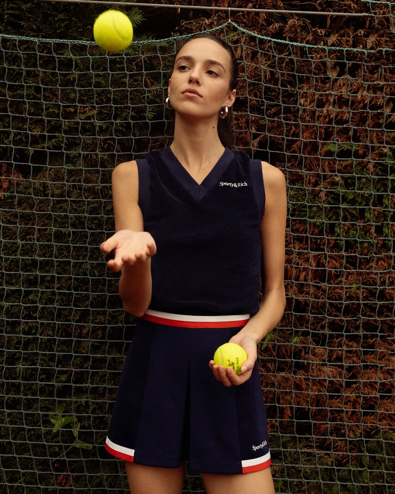 Serif Logo Mila Skirt - Navy/White/Red