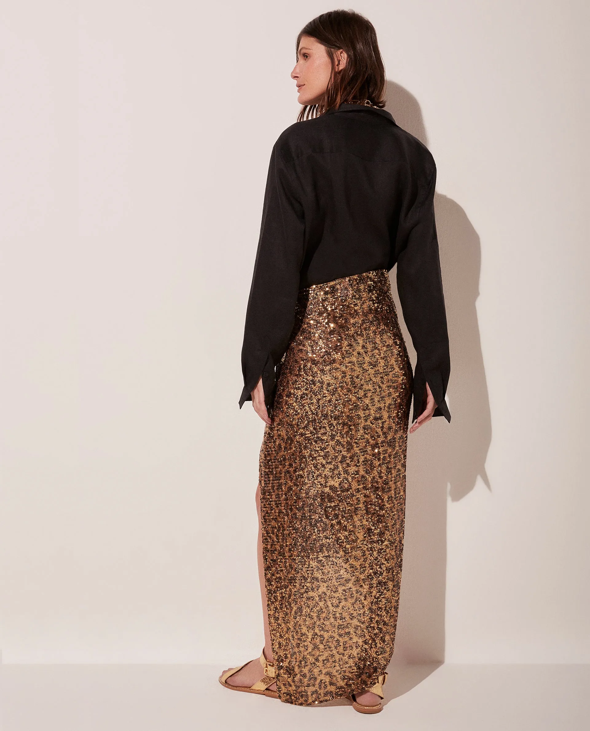 Shiny Leopard Skirt