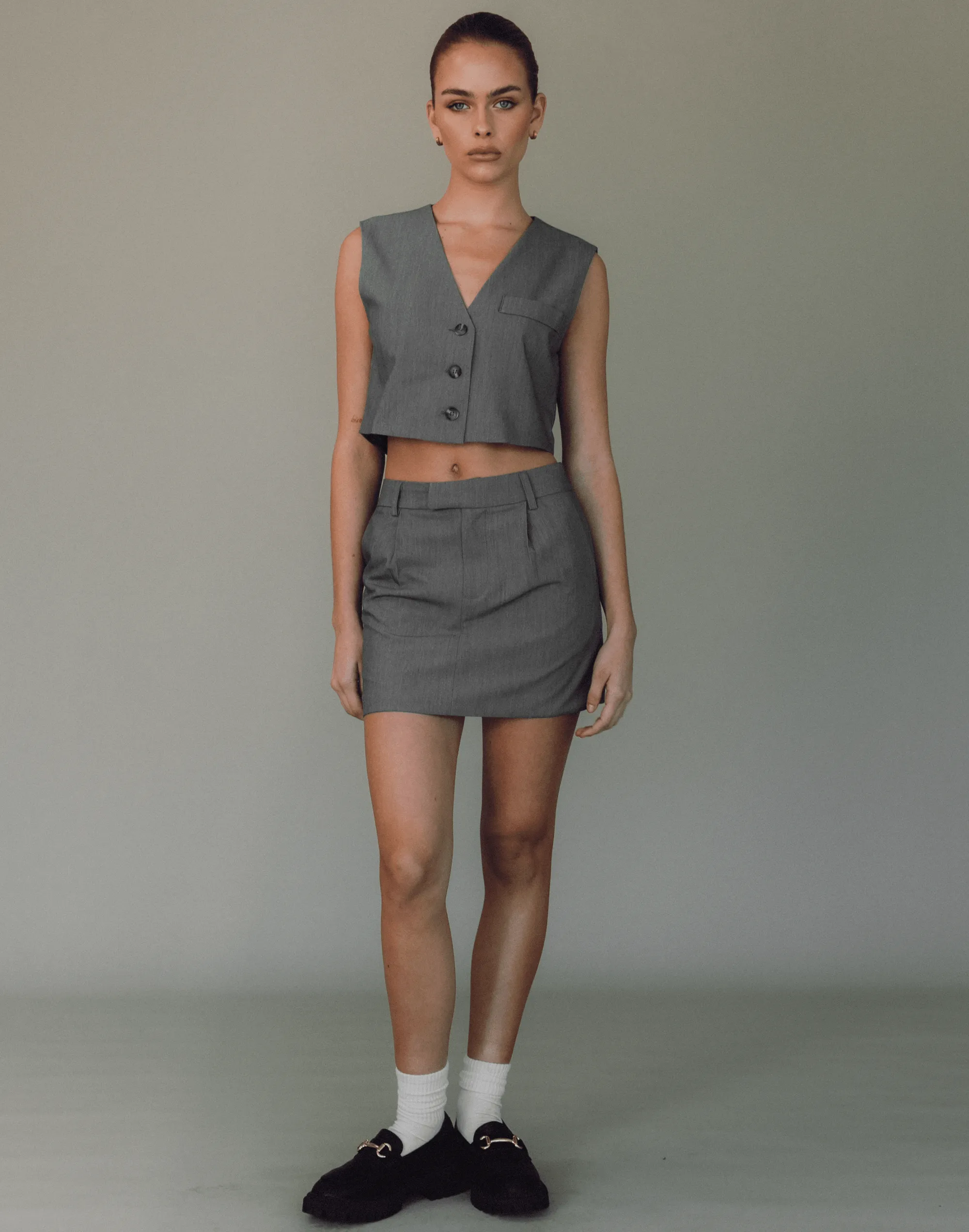 Sidewalk Mini Skirt (Grey)