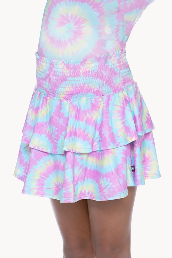 Simply Soft Smocked Ruffle Skirt - Cotton Candy Tie Dye