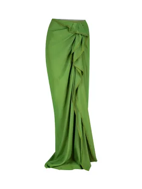 Sinas Long Tape Skirt in Green