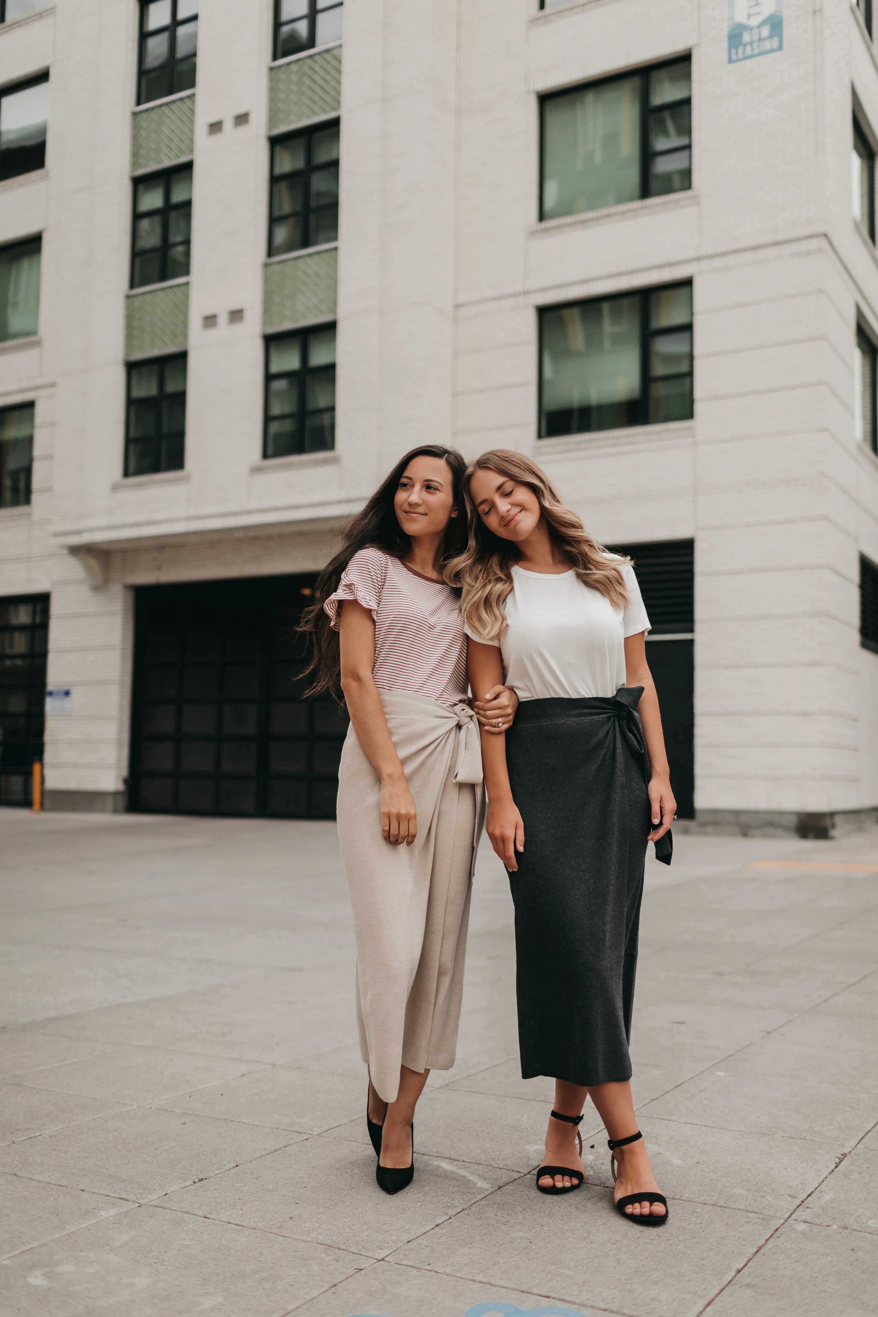 Sofia Wrap Sweater Skirt in Charcoal