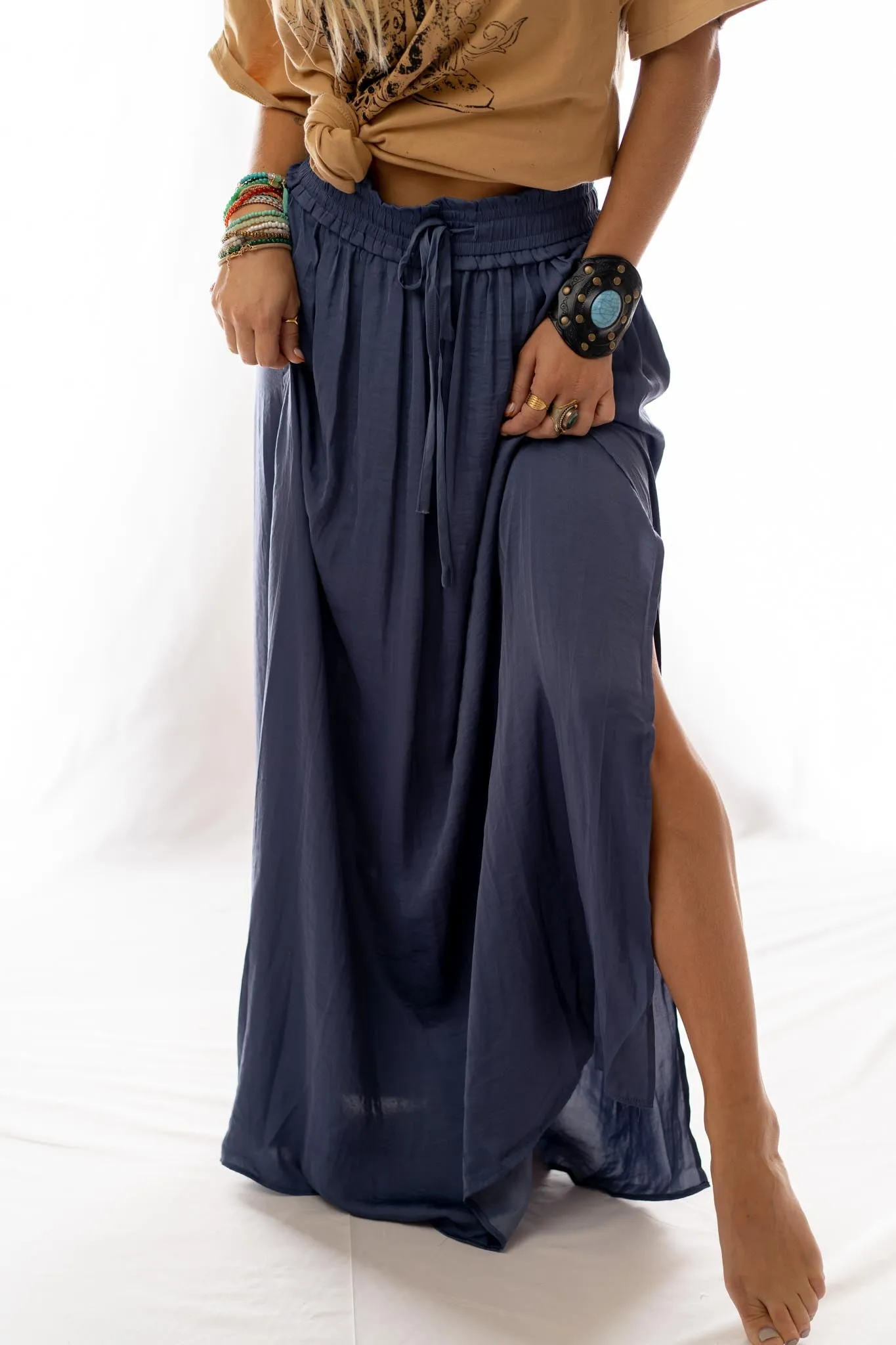 Stasia Maxi Skirt - Blue