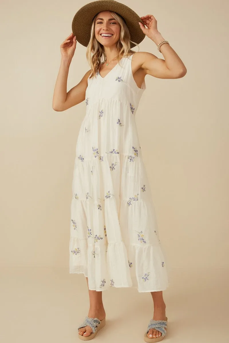 The Ambrose Embroidered Tiered Maxi Dress