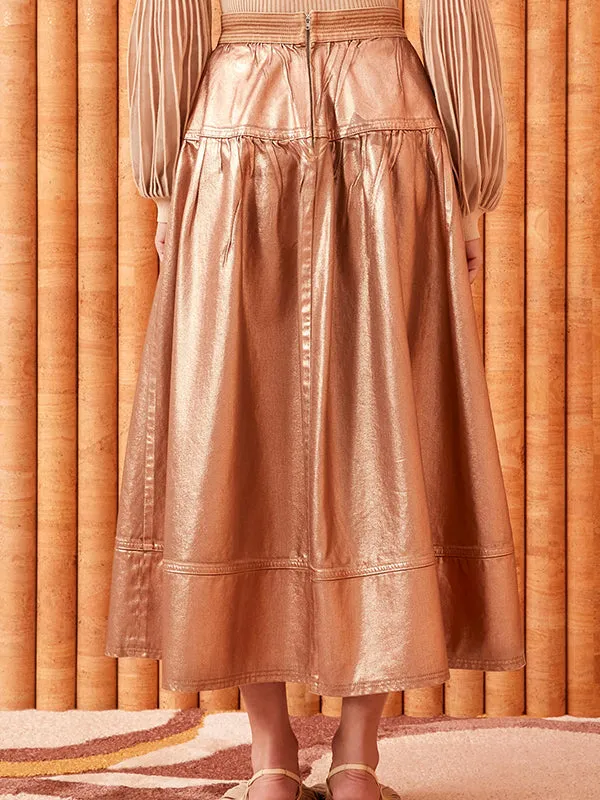 The Astrid Skirt in Copper Foiled