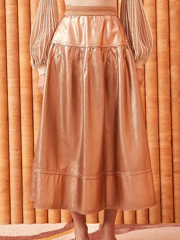 The Astrid Skirt in Copper Foiled