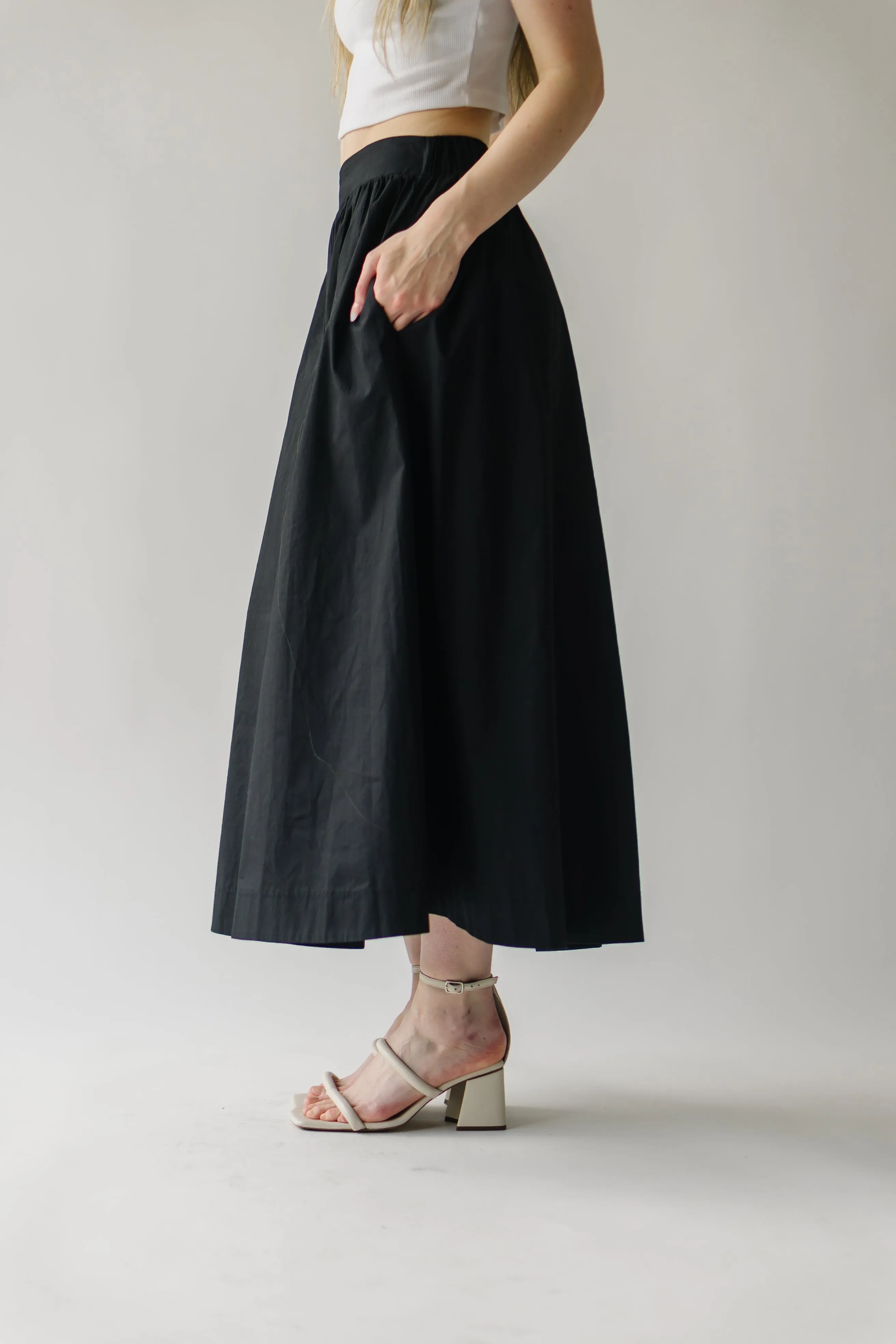 The Jolynn Flare Maxi Skirt in Black