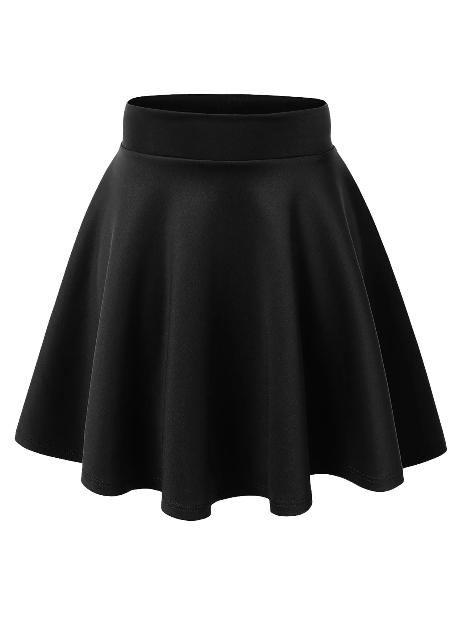 Women's Basic Versatile Stretchy Flared Casual High Waist Mini Skater Skirt