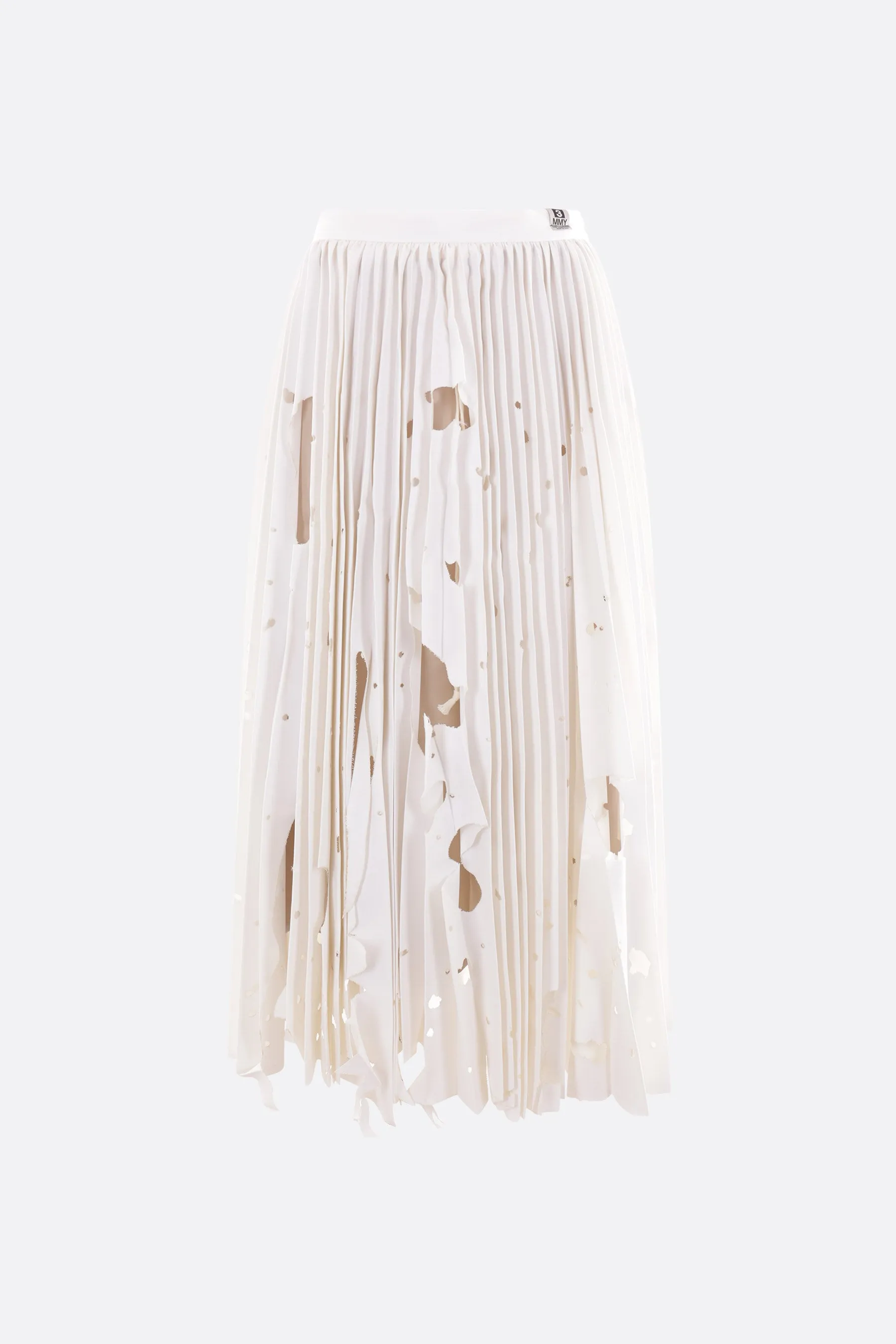 worn-out twill pleated skirt