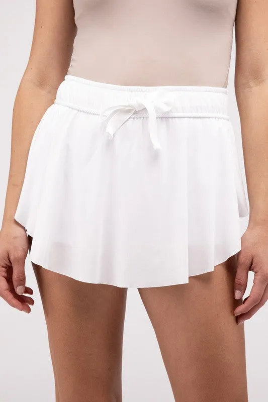 Zenana Ruffle Hem Tennis Skirt with Hidden Inner Pockets